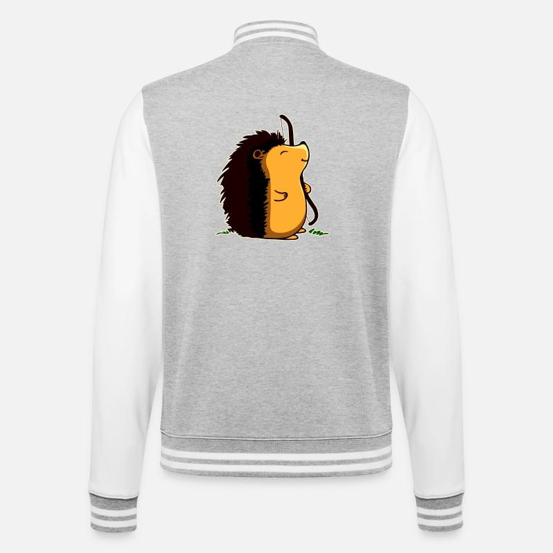 Bogenschützen-Igel - College-Sweatjacke - Grau meliert/Weiß