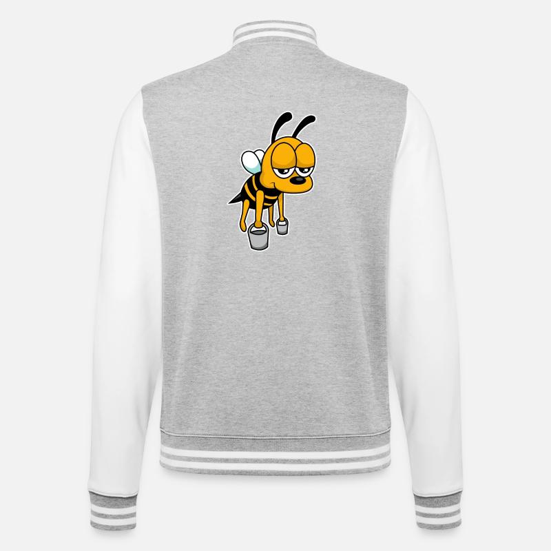 Worker bee - design - College Sweat Jacket - heather grey/white