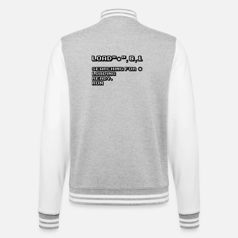Retro Computing and 8-Bit Nostalgia - College Sweat Jacket - heather grey/white