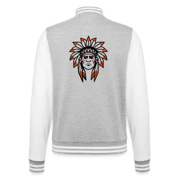 Native Americans Apache Native Chief - College Sweat Jacket - heather grey/white - Back - Marisol (170cm)