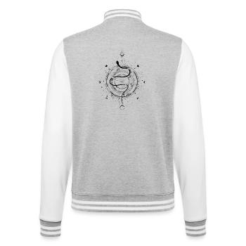 Serpents Lune Phase Occulte Wicca Goth Clothes - Veste Teddy - gris chiné / blanc - Dos - Marisol (170cm)