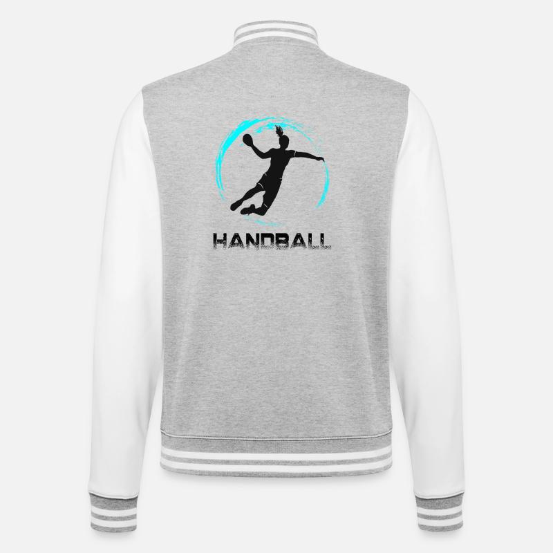 Handball - College-Sweatjacke - Grau meliert/Weiß