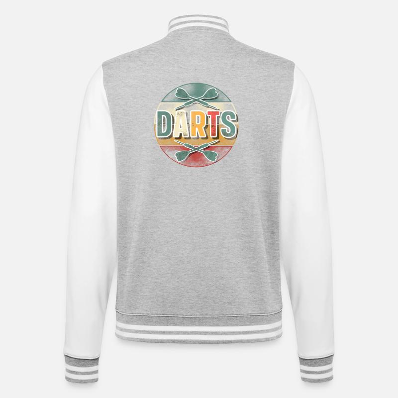 Darts Darten Dart - College-Sweatjacke - Grau meliert/Weiß