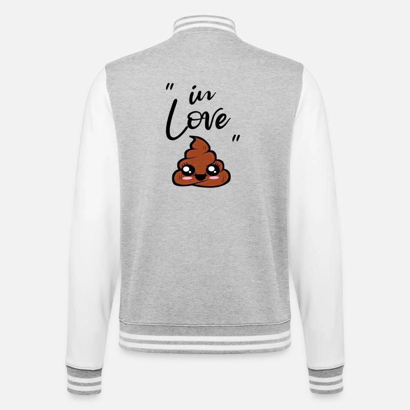 caca kawaii - Veste Teddy - gris chiné / blanc
