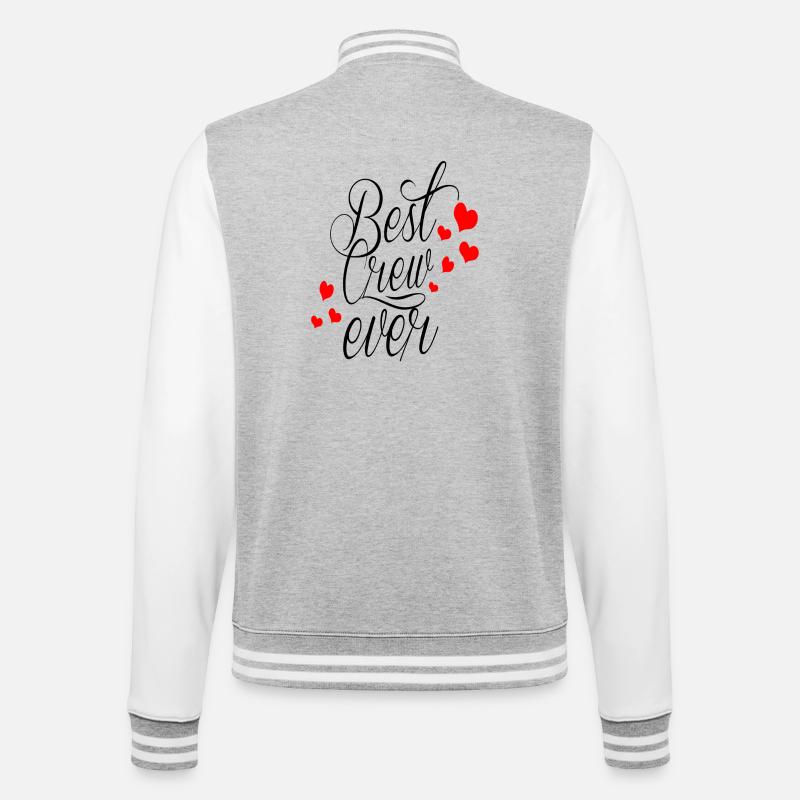 BEST CREW EVER - College Sweat Jacket - heather grey/white