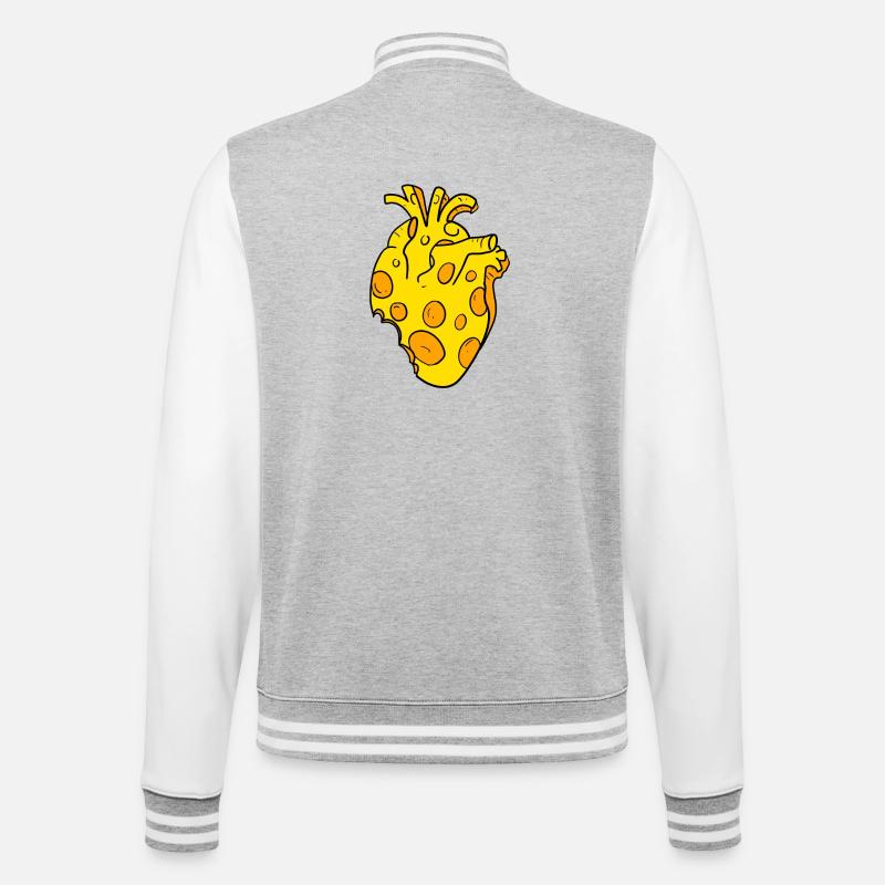 Cœur de fromage - Veste Teddy - gris chiné / blanc