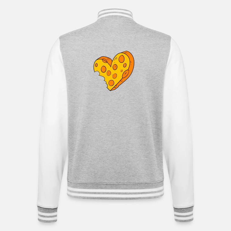 Cœur de fromage - Veste Teddy - gris chiné / blanc