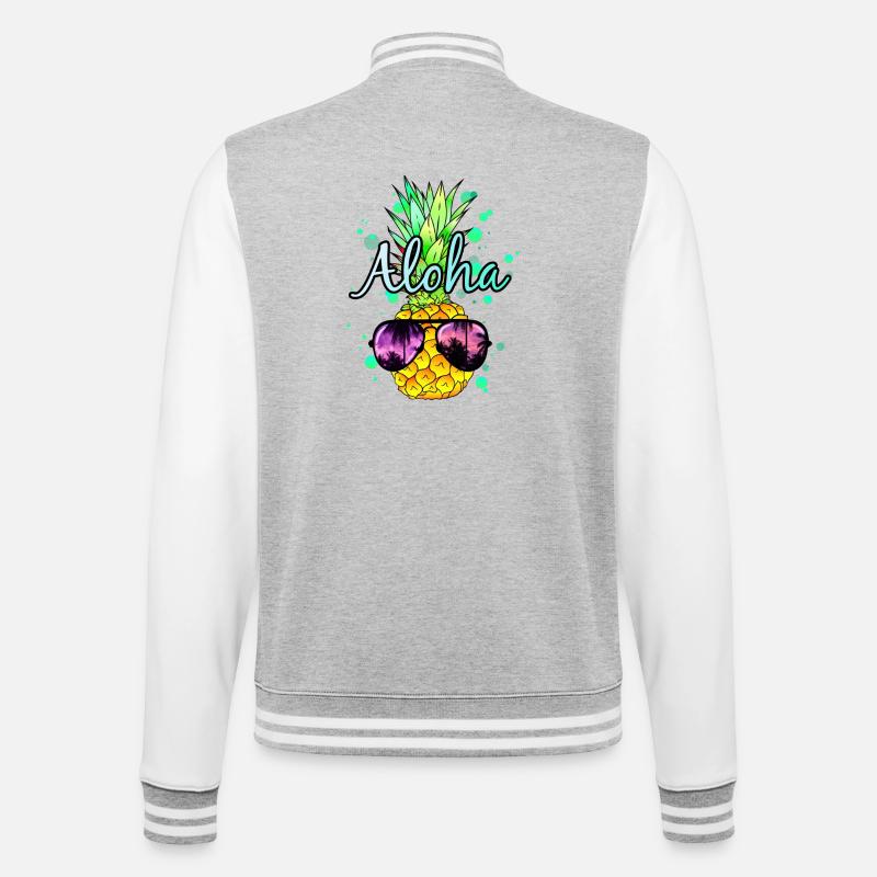 Ananas Aloha - Veste Teddy - gris chiné / blanc