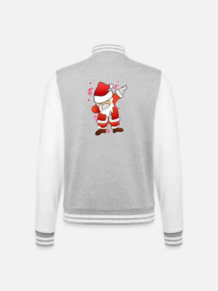 Dabbing Nicholas - College Sweat Jacket - heather grey/white