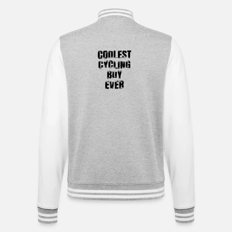 Cool cyclist - College Sweat Jacket - heather grey/white