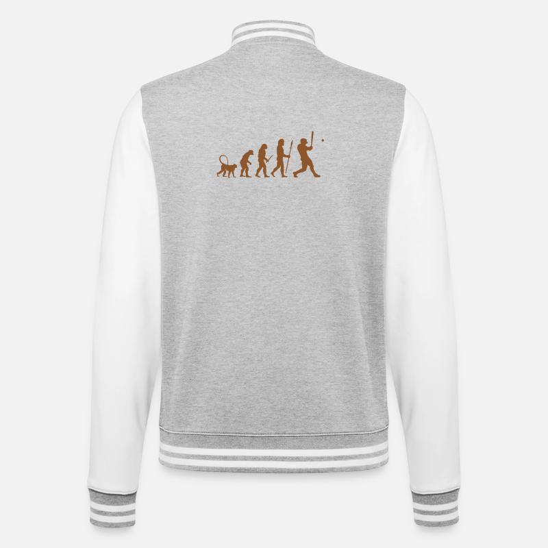 Baseball Evolution - College Sweat Jacket - heather grey/white