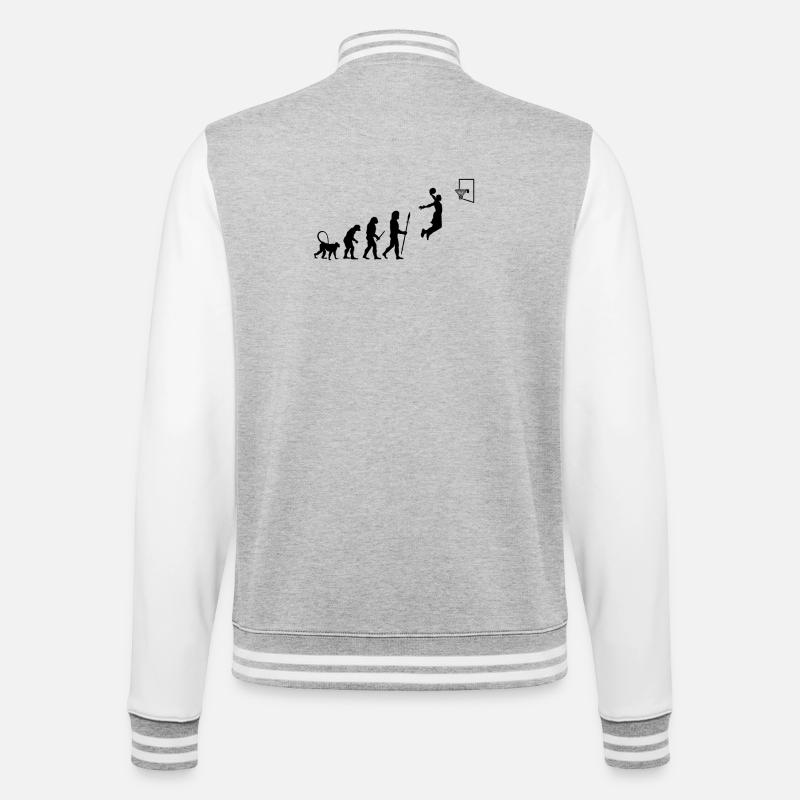 Basketball Evolution - College-Sweatjacke - Grau meliert/Weiß