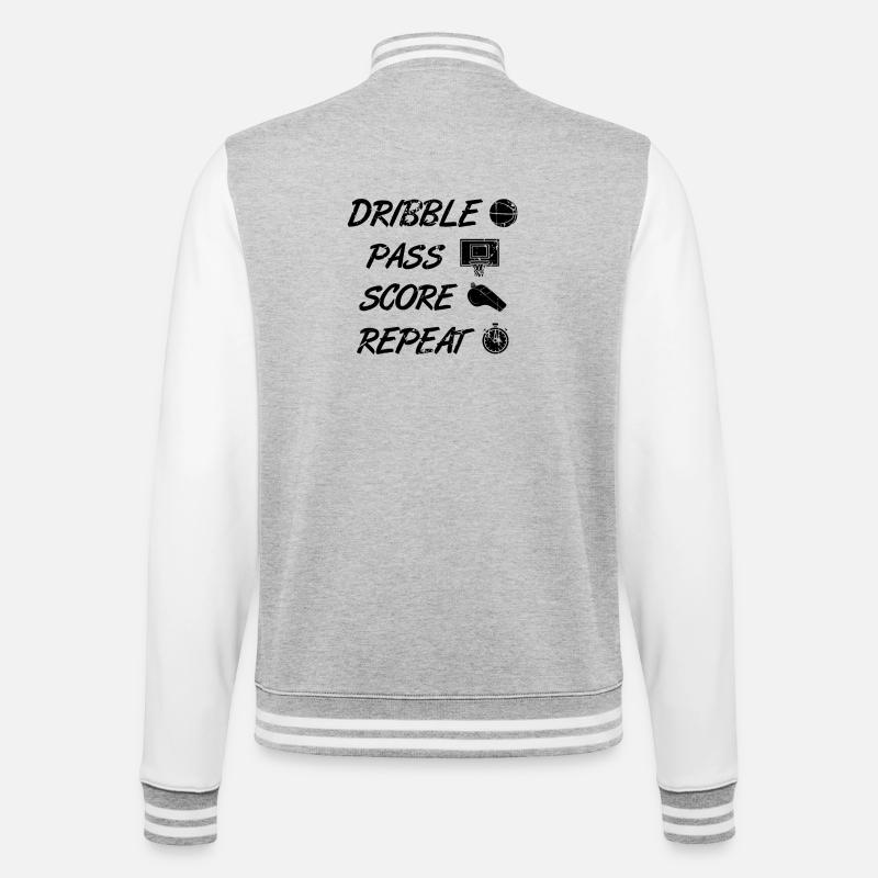 Dribbling Passing Points Repeating - College Sweat Jacket - heather grey/white