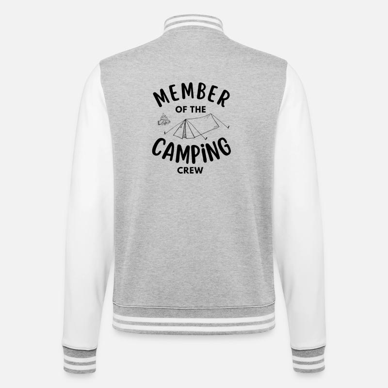 Mitglied der Camping Crew lustig - College-Sweatjacke - Grau meliert/Weiß
