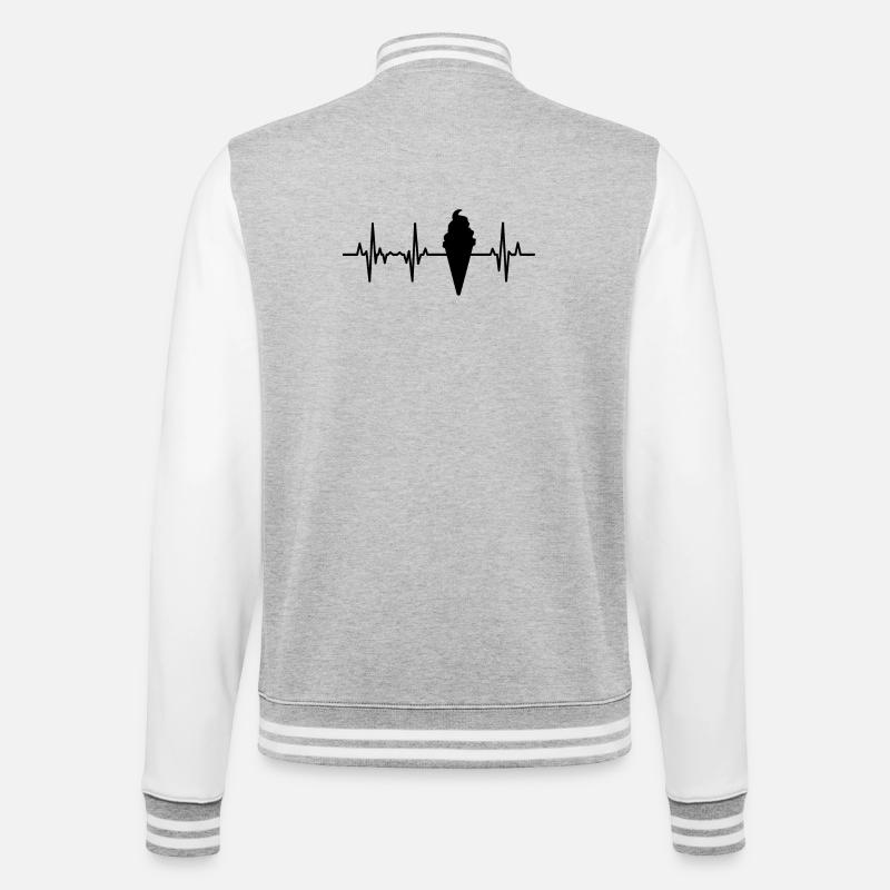 Palpitations cardiaques de crème glacée - Veste Teddy - gris chiné / blanc
