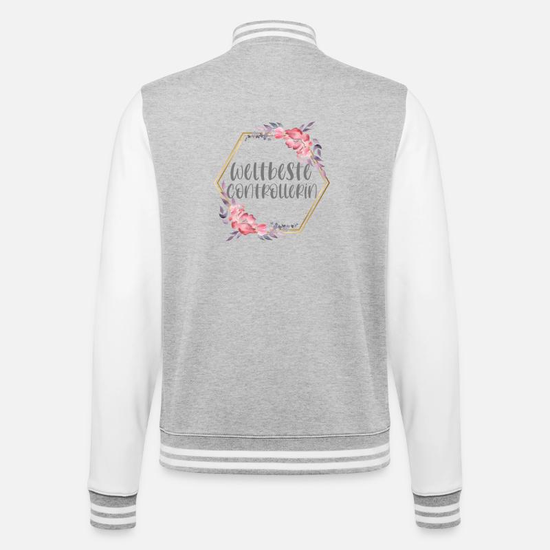 Controllerin Controlling Beruf Geschenk - College-Sweatjacke - Grau meliert/Weiß