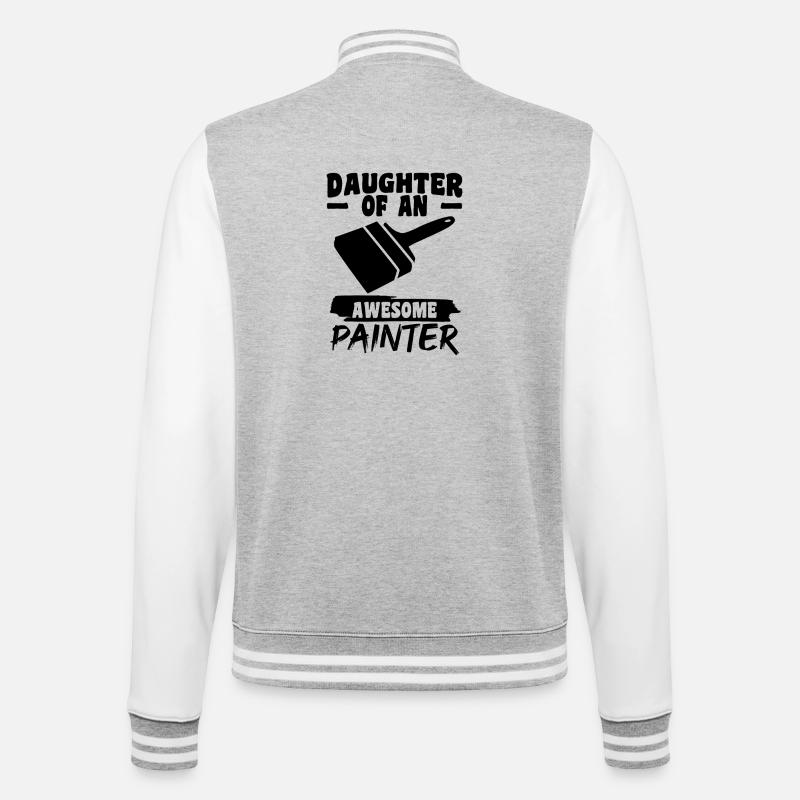 Maler Mädchen - College-Sweatjacke - Grau meliert/Weiß