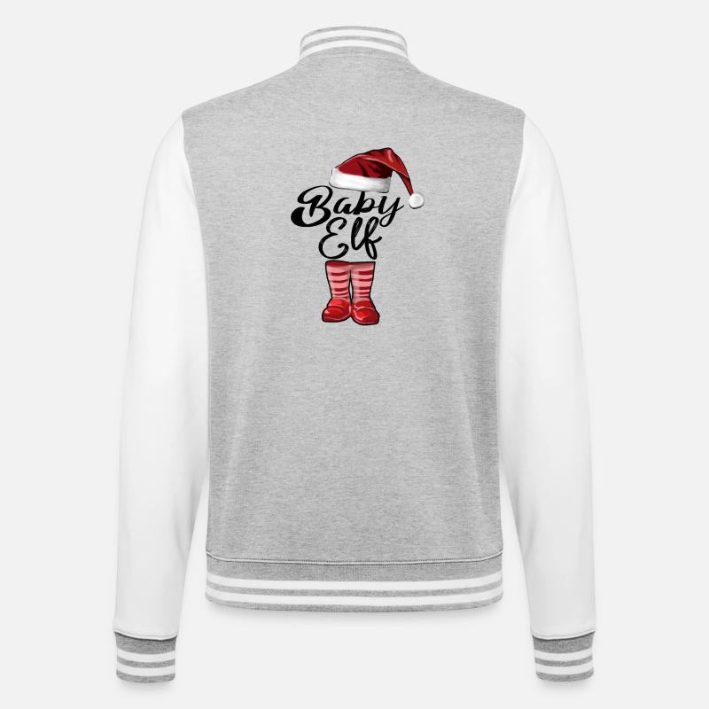 Bébé Elfe – Douce Conception de Noël - Veste Teddy - gris chiné / blanc