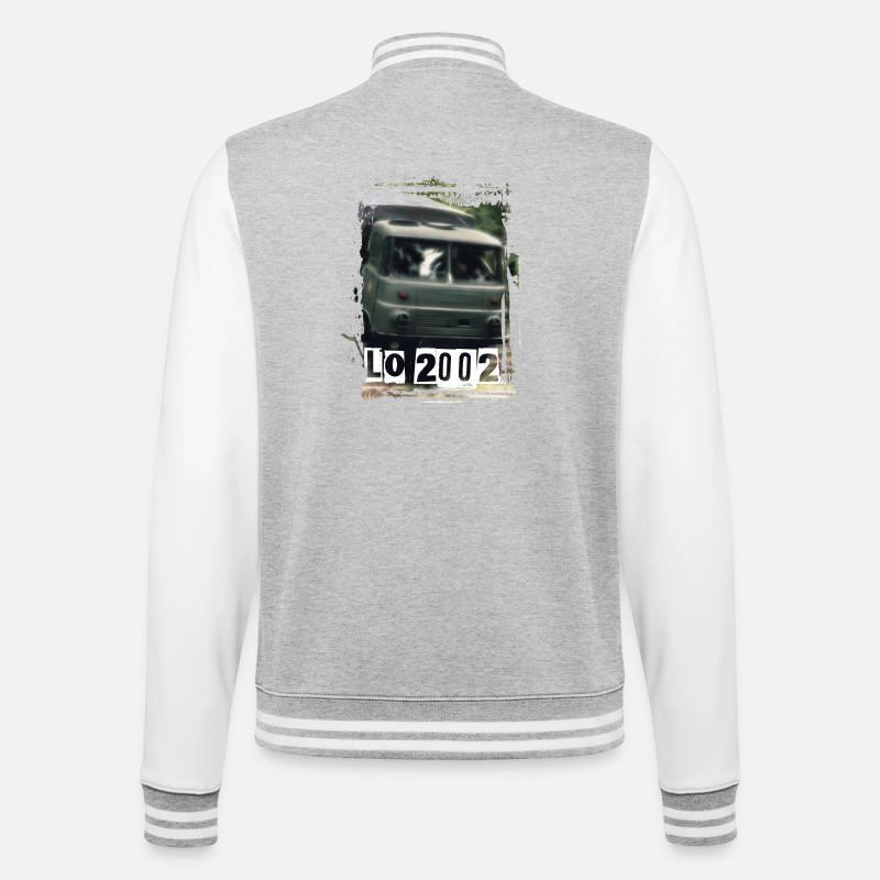Robur LO 2002 DDR - College-Sweatjacke - Grau meliert/Weiß