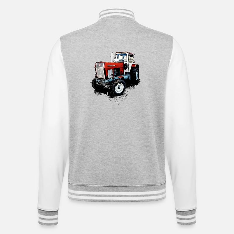 Fortschritt Traktor ZT 300 - College-Sweatjacke - Grau meliert/Weiß