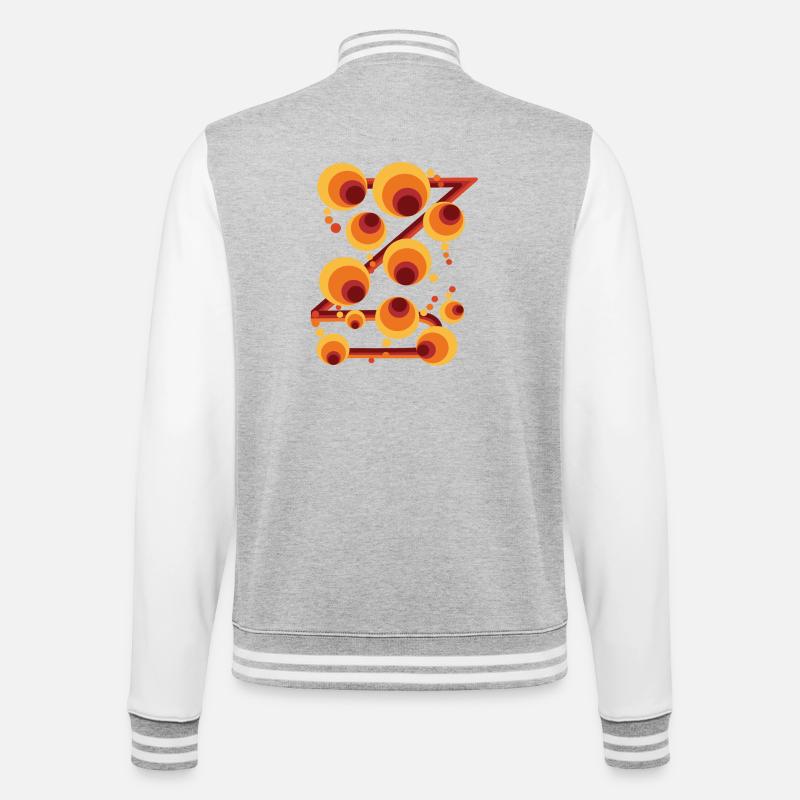 Abstract Polka Dot Circle Pattern - College Sweat Jacket - heather grey/white
