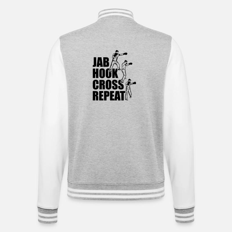 Techniques de boxe - Veste Teddy - gris chiné / blanc