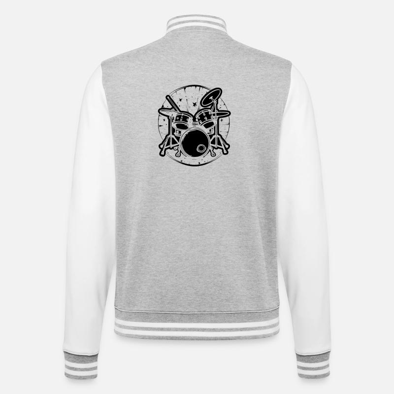 Percussion - Veste Teddy - gris chiné / blanc