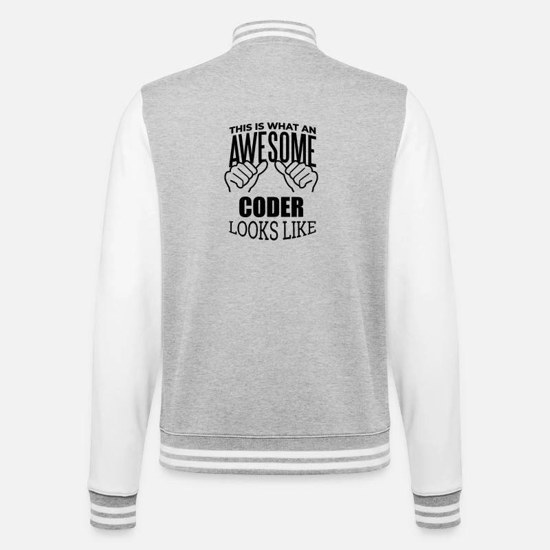 Programmierer - College-Sweatjacke - Grau meliert/Weiß