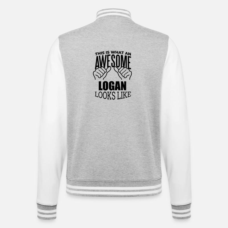 Logan - College-Sweatjacke - Grau meliert/Weiß