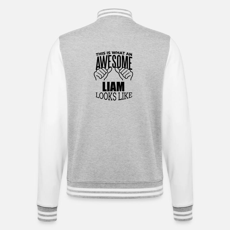 Liam - College Sweat Jacket - heather grey/white