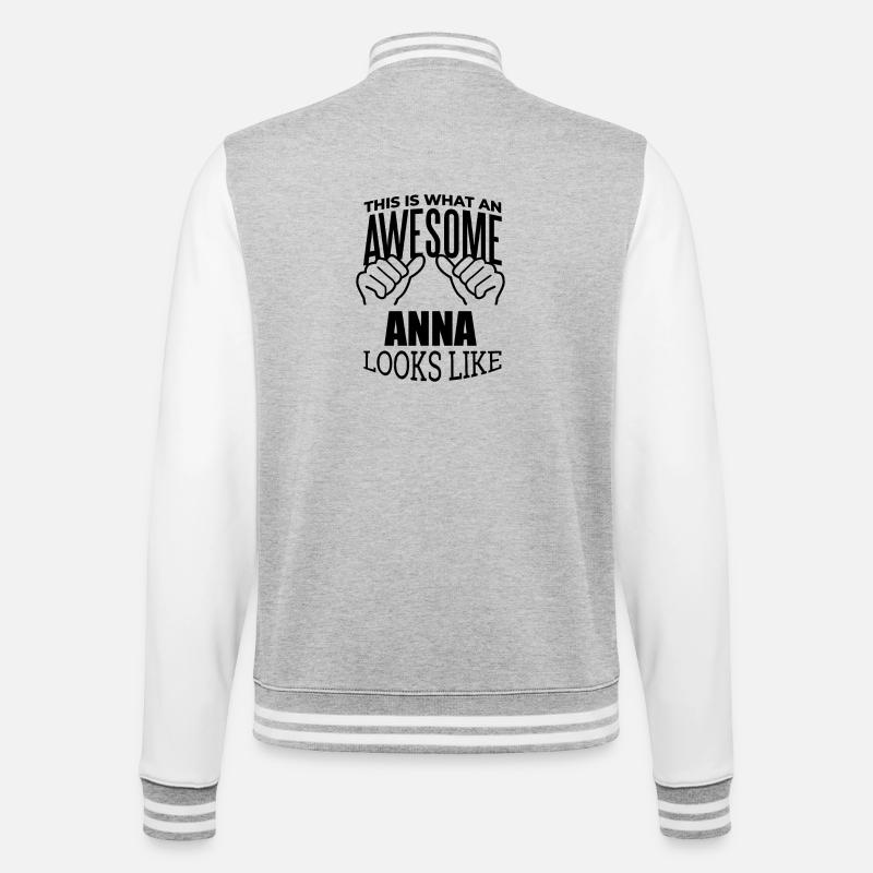 Anna - College Sweat Jacket - heather grey/white