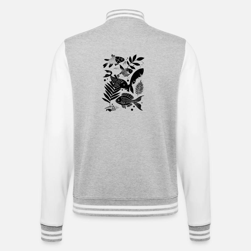 Fishing Comic - College Sweat Jacket - heather grey/white