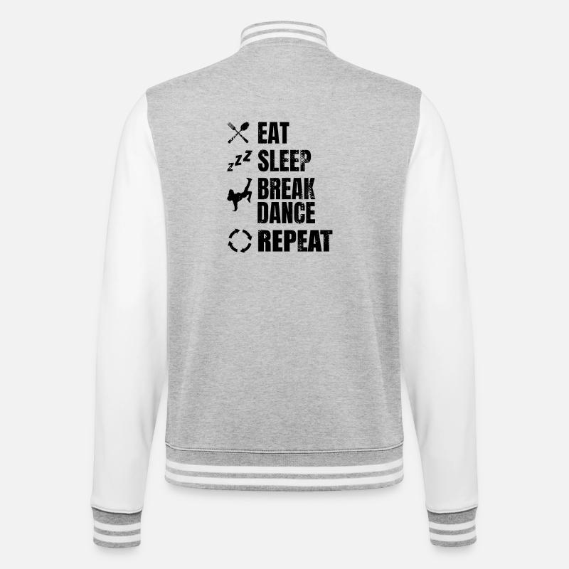 Breakdancer Schedule - College Sweat Jacket - heather grey/white