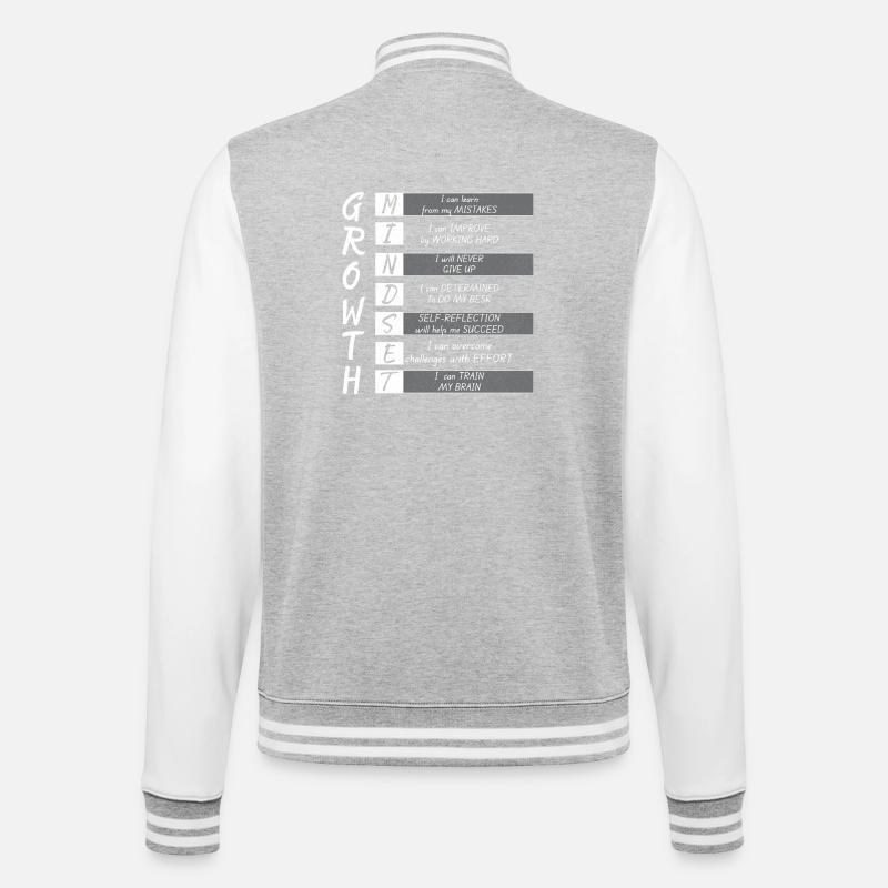 WACHSTUM MINIMUM - College-Sweatjacke - Grau meliert/Weiß