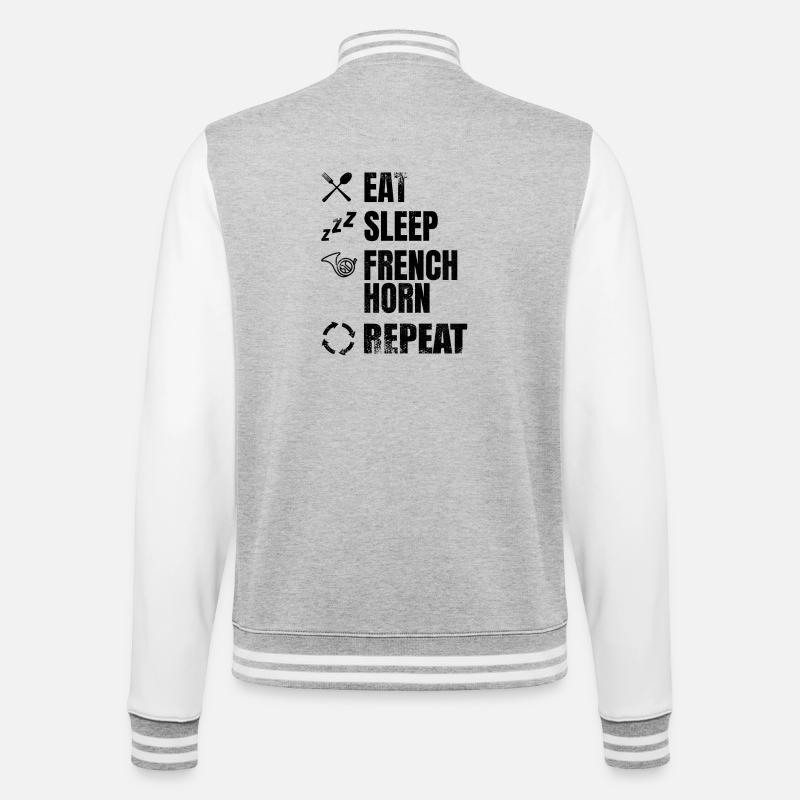 Routine du corniste - Veste Teddy - gris chiné / blanc