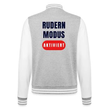 Rudder Mode Enabled - College Sweat Jacket - heather grey/white - Back - Marisol (170cm)