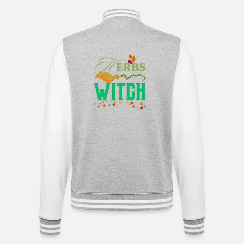 Herbs Witch Wild Witchy & Herbal Design - College Sweat Jacket - heather grey/white