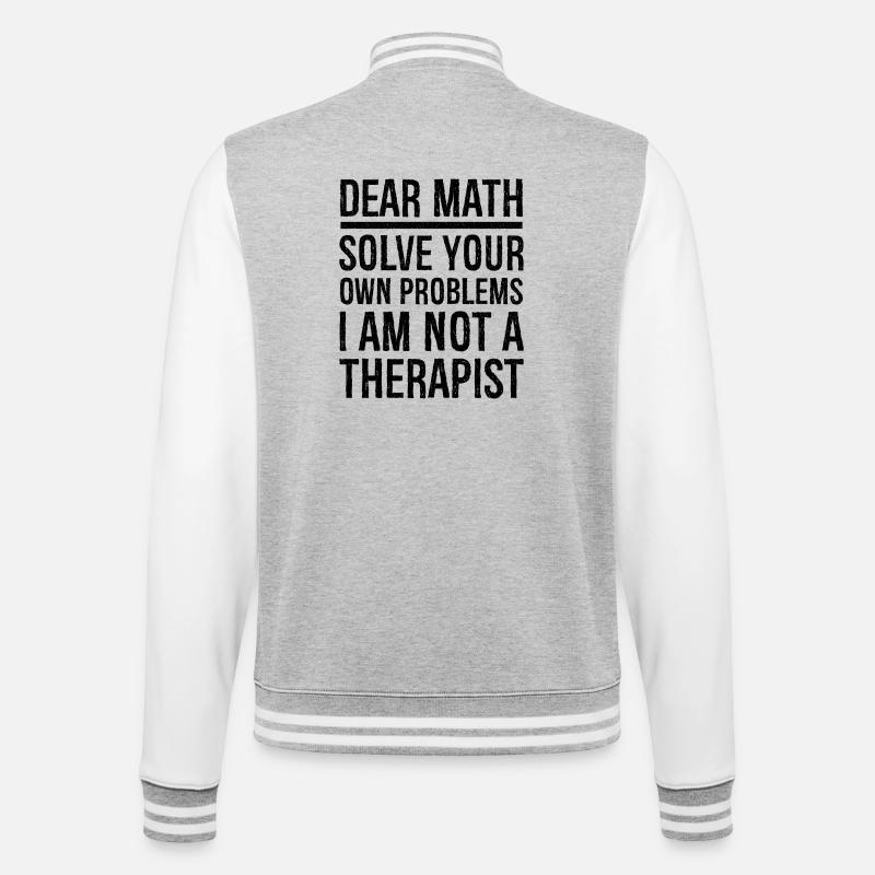 dear math funny - College-Sweatjacke - Grau meliert/Weiß
