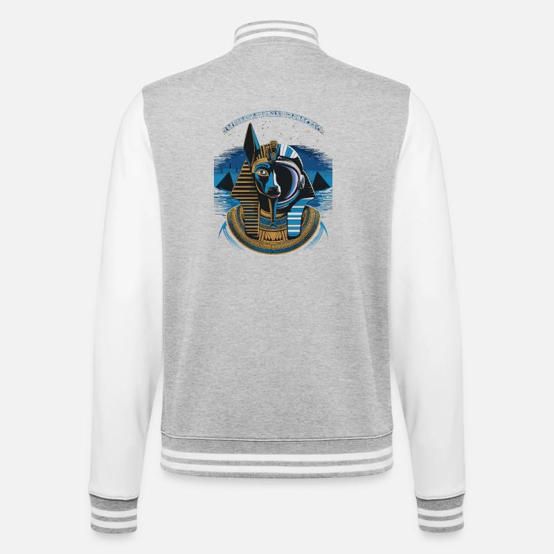 Conception hybride Anubis céleste - Veste Teddy - gris chiné / blanc