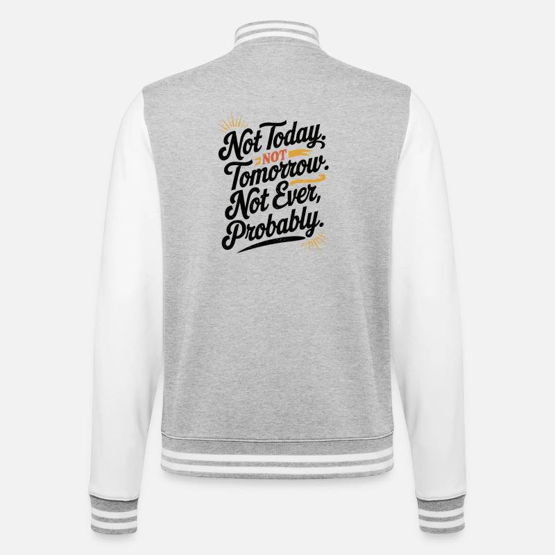 Faul Lustig Sarkastisch Retro Prokrastination Design - College-Sweatjacke - Grau meliert/Weiß