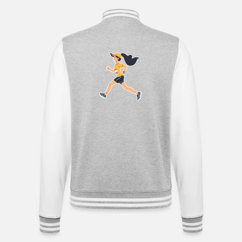 Bande dessinée de coureur - Veste Teddy - gris chiné / blanc