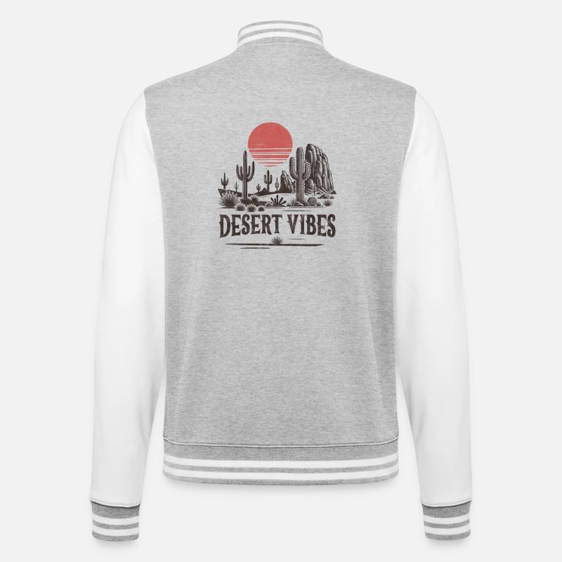 Desert Vibes - College Sweat Jacket - heather grey/white