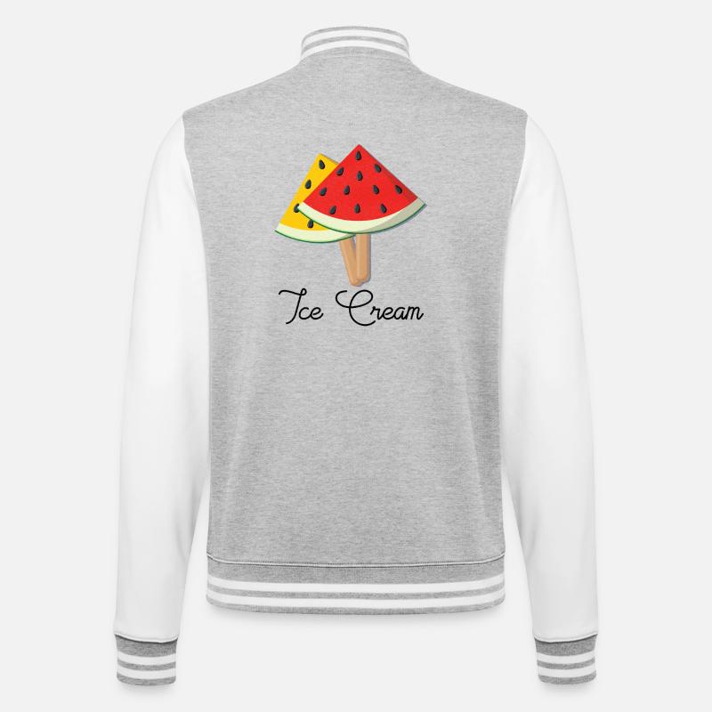 pastèque Glace - Veste Teddy - gris chiné / blanc