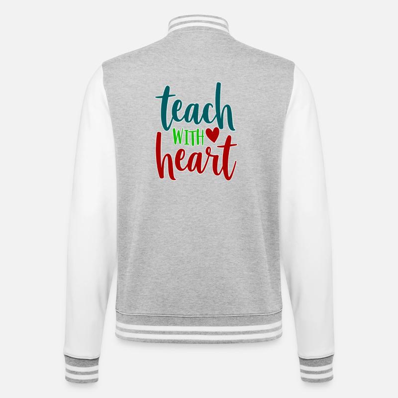 Enseigner avec le cœur Enseignant Dire - Veste Teddy - gris chiné / blanc