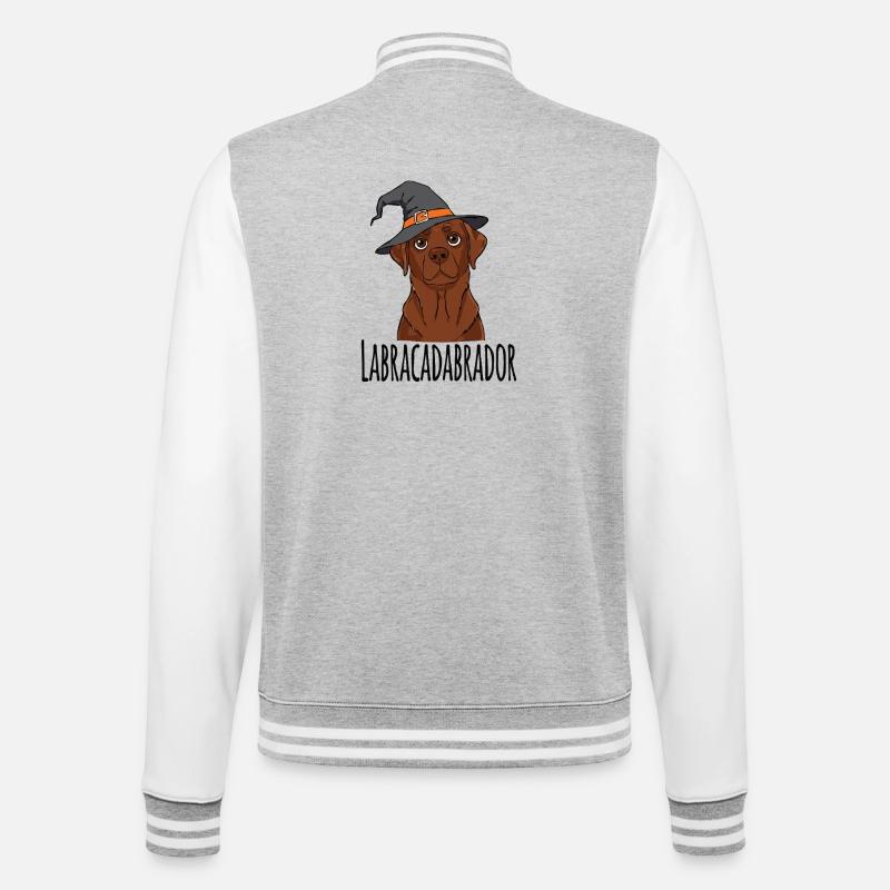 Labracadabrador witch hat design - College Sweat Jacket - heather grey/white