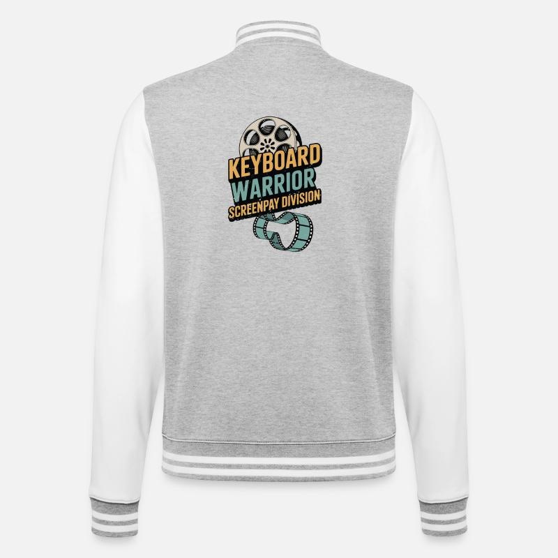 Screenwriter Keyboard Warrior Screenplay Writing - College-Sweatjacke - Grau meliert/Weiß