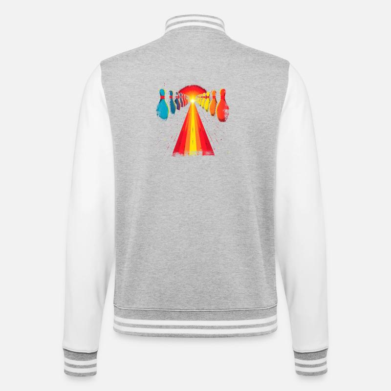 Conception de bowling - Veste Teddy - gris chiné / blanc