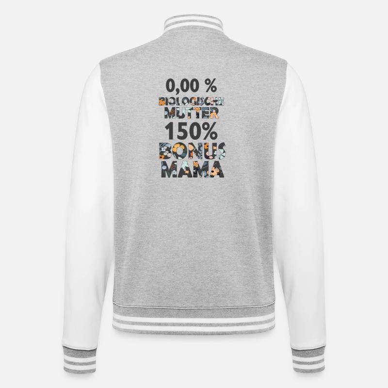 Bonus Mama Mutter Stiefmama Stiefmutter Geschenk - College-Sweatjacke - Grau meliert/Weiß