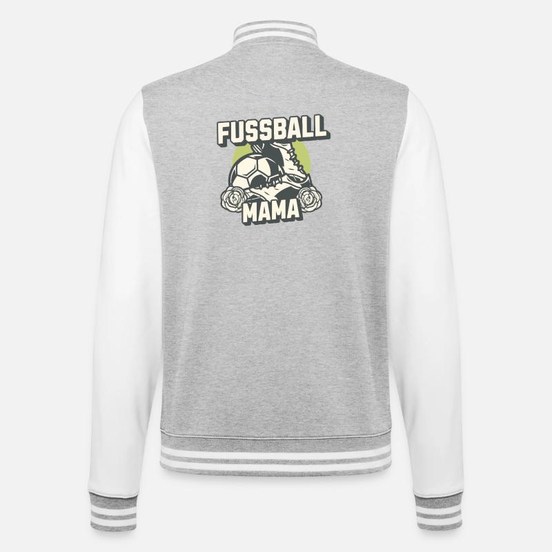 Fussball Mama Retro Look Design - College-Sweatjacke - Grau meliert/Weiß