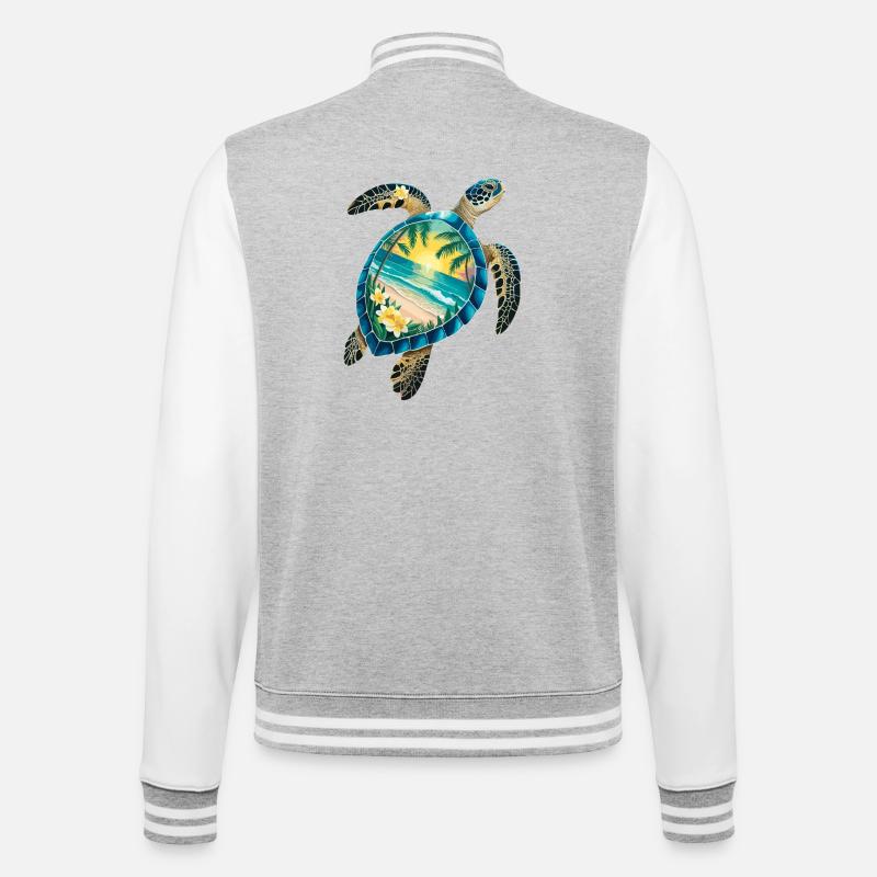 Turtle Waves Surf Turtle Surfer Turtles - Veste Teddy - gris chiné / blanc